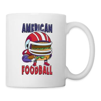 American Football Burger Spieler Cartoon Fan - Tasse - Weiß - Rechts