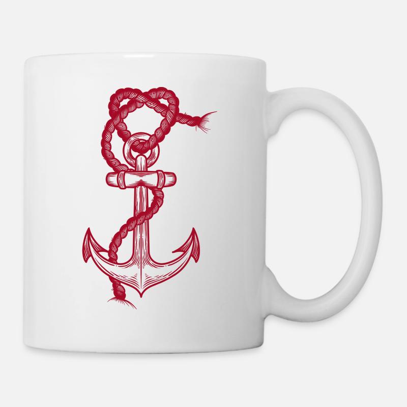 Ancre des amours rouge - Mug blanc - blanc
