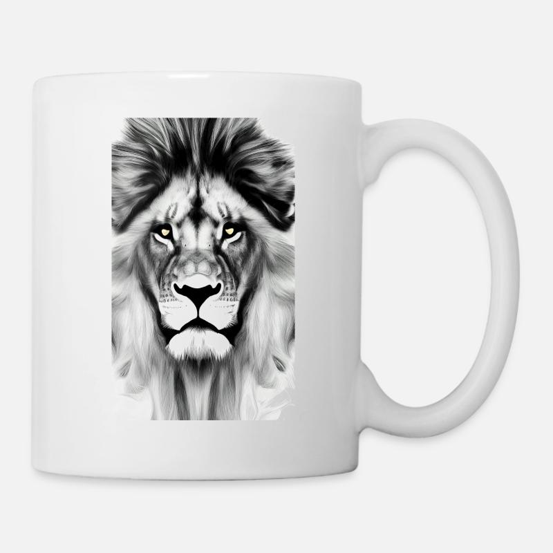 Lion Black and White - Mug - white