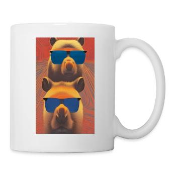 Coole Alpakas Porträt von Alpakas mit Sonnenbrille - Tasse - Weiß - Rechts