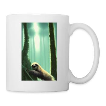 Cool Comic Portrait of a Sloth with sunglasses - Mug - white - Right
