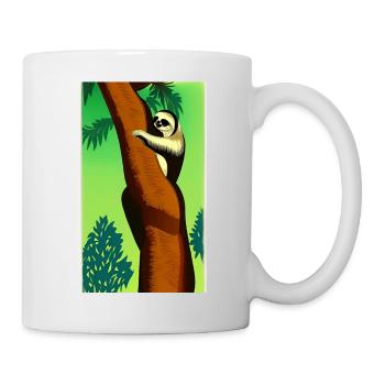 Comic Drawing Sloth (in german Faultier) Folivora - Mug - white - Right