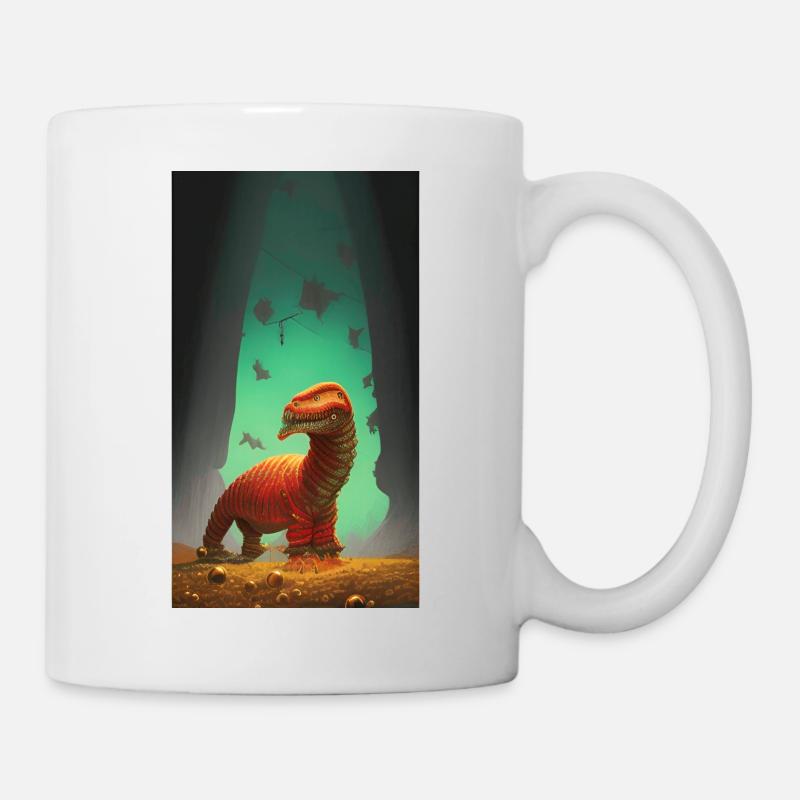 Creepy Horror Comic Alien sur une planète étrange terre - Mug blanc - blanc