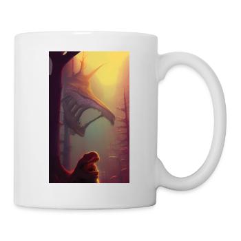 Creepy Horror Comic Alien on a strange planet land - Mug - white - Right