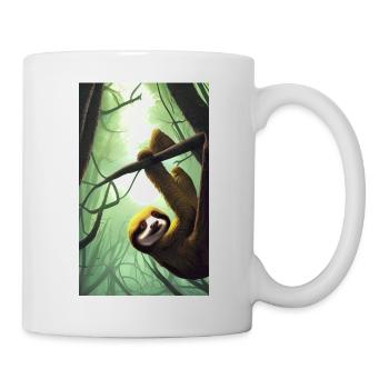 Cool Comic Portrait of a Sloth with sunglasse - Mug - white - Right