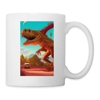 Creepy Horror Comic Alien on a strange planet land - Mug - white - Right