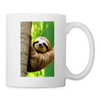 Dessin comique cool d’un paresseux dans la jungle - Mug blanc - blanc - Droite
