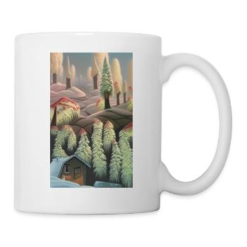 Paysage hivernal fantastique neige - Mug blanc - blanc - Droite