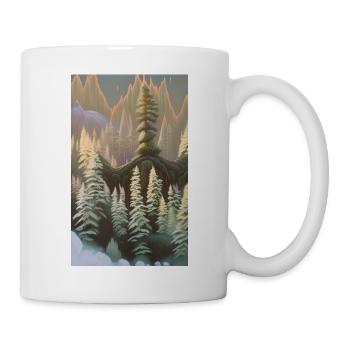 Paysage hivernal fantastique neige - Mug blanc - blanc - Droite