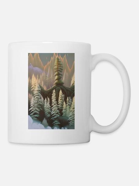 Fantasie-Winterlandschaft Schnee - Tasse - Weiß