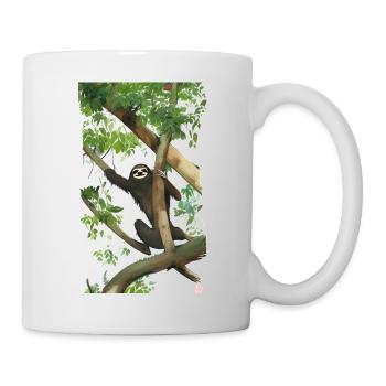 Dessin comique cool d’un paresseux dans la jungle - Mug blanc - blanc - Droite