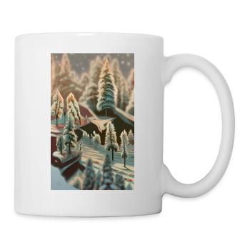Paysage hivernal fantastique neige - Mug blanc - blanc - Droite