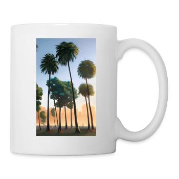 Paysage de palmiers de plage de Los Angeles - Mug blanc - blanc - Droite