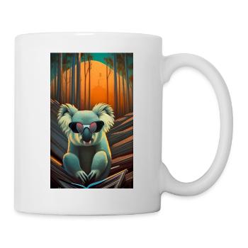 Drawing of a cool Koala with sunglasses - Mug - white - Right