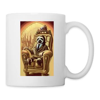 Cool Comic Portrait d’un paresseux en tant que parrain - Mug blanc - blanc - Droite