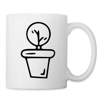 Pflanze Zeichnung Natur Skizze schwarz - Tasse - Weiß - Rechts
