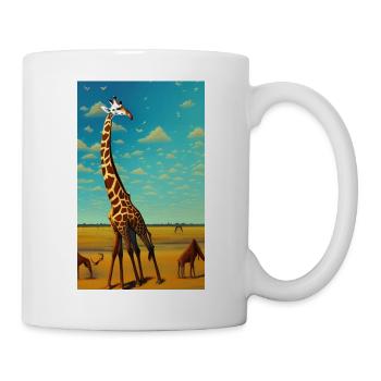 Coole Comic Zeichnung Giraffe Giraffa - Tasse - Weiß - Rechts