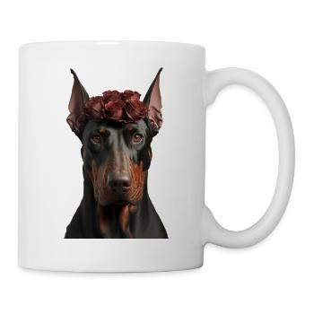 Doberman Saint-Valentin - Mug blanc - blanc - Droite
