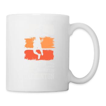 Badminton Federball Sport Spieler Vintage Retro - Tasse - Weiß - Rechts