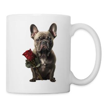Französische Bulldogge Valentins Tag - Tasse - Weiß - Rechts