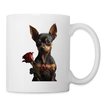 Zwergpinscher Valentins Tag - Zwergpinscher - Tasse - Weiß - Rechts