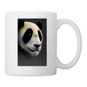 Panda coole Porträtzeichnung Nahaufnahme cool - Tasse - Weiß - Rechts