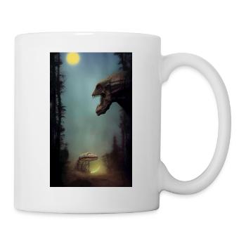 Creepy Horror Comic Alien on a strange planet land - Mug - white - Right