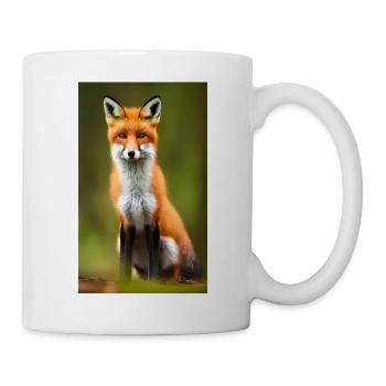 Cool Comic Portrait d’un renard dans le dessin de la forêt - Mug blanc - blanc - Droite