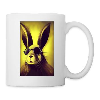Cool Comic Portrait of a rabbit - Mug - white - Right