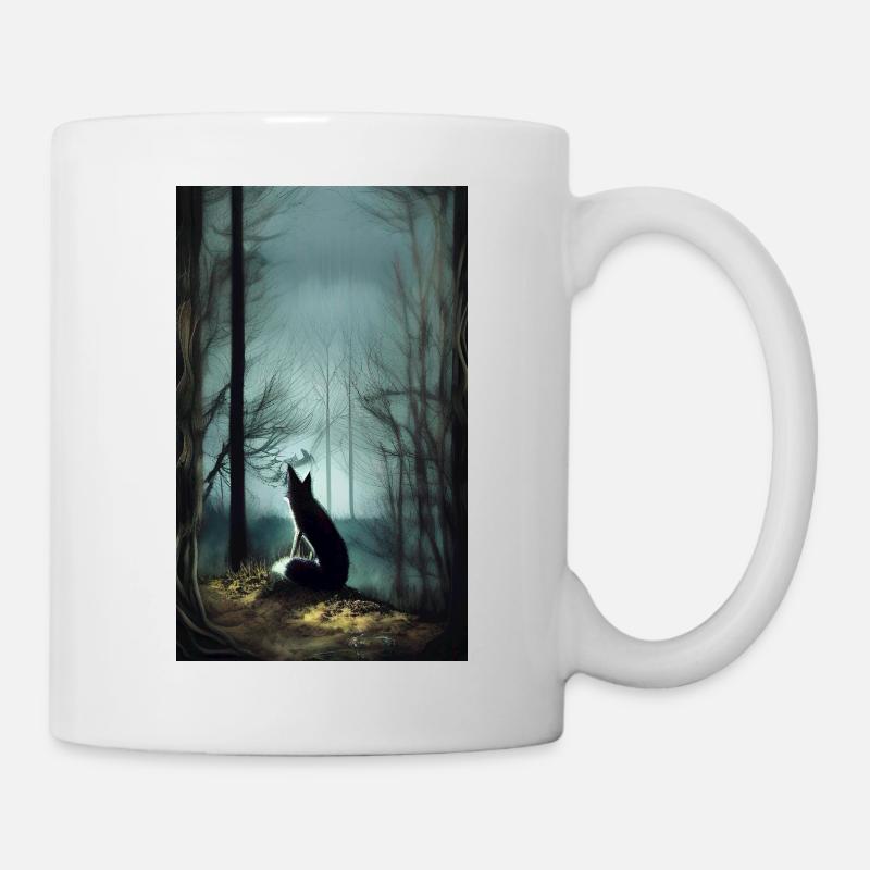 Cool Comic Portrait d’un renard dans le dessin de la forêt - Mug blanc - blanc