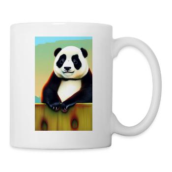 Panda cooles Porträt Zeichnung Nahaufnahme cool süß - Tasse - Weiß - Rechts