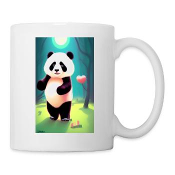Panda cooles Porträt Zeichnung Nahaufnahme cool süß - Tasse - Weiß - Rechts