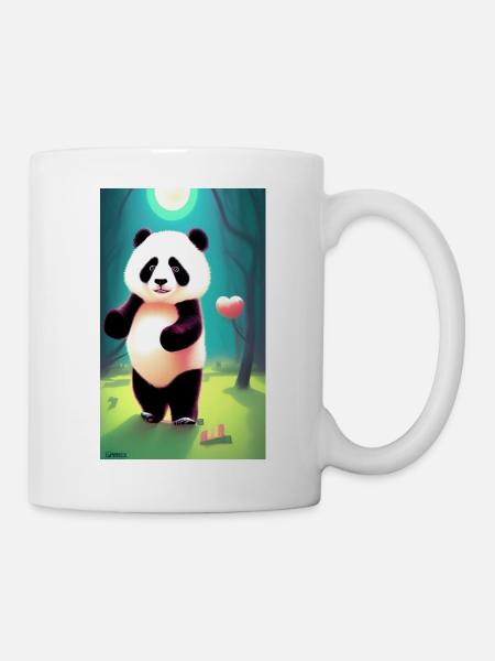 Panda cooles Porträt Zeichnung Nahaufnahme cool süß - Tasse - Weiß