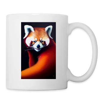 Red Panda Comic Cartoon Zeichnung - Tasse - Weiß - Rechts