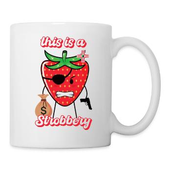 Ceci est un cadeau strobbery - Mug blanc - blanc - Droite