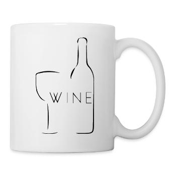 Bier Wein Whiskey Schnaps Alkohol - Tasse - Weiß - Rechts