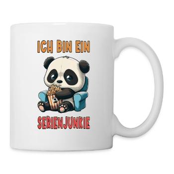 Serienjunkie Serienmarathon Panda Popcorn Couch - Tasse - Weiß - Rechts