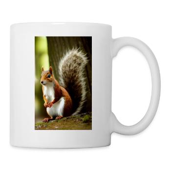 Cool Comic Portrait wild red squirrel majestic - Mug - white - Right