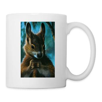 Cool Comic Portrait wild red squirrel majestic - Mug - white - Right