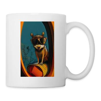 Cool Comic Portrait d’un écureuil roux sauvage - Mug blanc - blanc - Droite