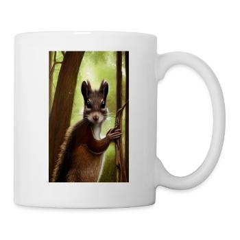 Cool Comic Portrait wild red squirrel majestic - Mug - white - Right