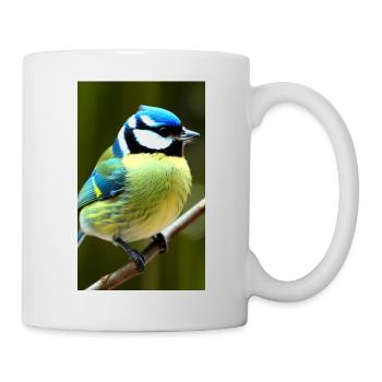 Cool Comic Portrait of a blue tit majestic - Mug - white - Right