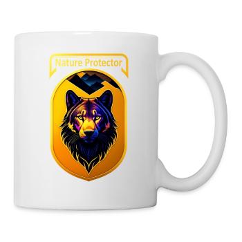 loup et montagne - nature protecteur - Mug blanc - blanc - Droite