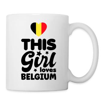 Belgique Flag Vintage Belgian Flag Used Look - Mug blanc - blanc - Droite