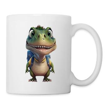Dino Dinosaur T-Rex School Child - Mug - white - Right
