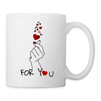 Cœur pour You_Korean Cœur - Mug blanc - blanc - Droite