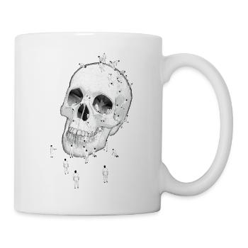 Asticots et tête de mort - Mug blanc - blanc - Droite