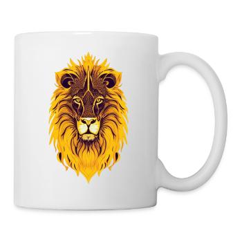 lion et mandala - Mug blanc - blanc - Droite