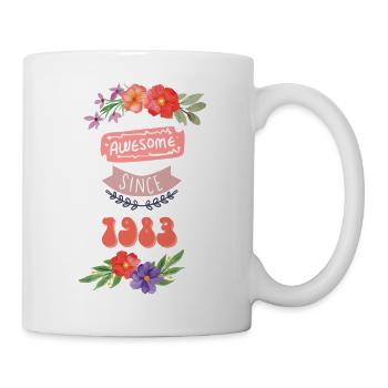 Génial depuis 1983 Flowers Women 40th Birthday - Mug blanc - blanc - Droite