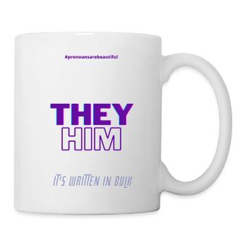 #pronounsarebeautiful they/him - Mug blanc - blanc - Droite